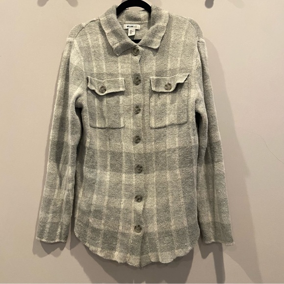 WILLIAM RAST Plaid Shacket Cozy Sweater Jacket Large - Picture 3 of 7